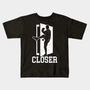Funny Closer Slam the Door Baseball Pitching Pitcher gift Kids T-Shirt